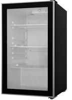 Mini-réfrigérateur à compresseur avec porte en verre 90L 4-16 ℃   Réfrigérateur à boissons R600a avec serrure et éclairage intérieur pour hôtel, bar, bureau