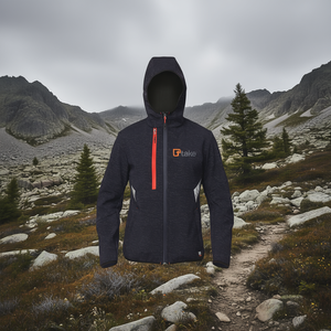 Veste Softshell noire à capuche pour activités de plein air - Product Image 3