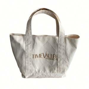 Sac fourre-tout en toile de coton épais de 16 oz, blanc, grande capacité, personnalisable avec logo imprimé, idéal pour les cadeaux et le shopping - Product Image 1