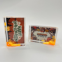 Cadre liquide mini en acrylique haute transparence, thème Halloween, avec paillettes flottantes et citrouille en mouvement, cadeau pour la fête des trucs ou des fripes
