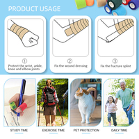 Bandages élastiques à motifs de qualité médicale pour animaux de compagnie, vente en gros - Bandages auto-adhérents personnalisables avec logo OEM