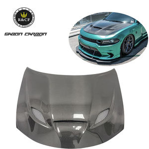 Hellcat Style fibre de carbone noir capot moteur de <span class=keywords><strong>voiture</strong></span> ignifuge couvre Sport pour <span class=keywords><strong>Dodge</strong></span> <span class=keywords><strong>Charger</strong></span> 2015 + - Product Image 1