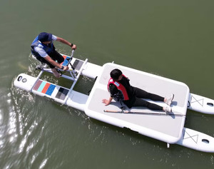Bateau à pédales aquatique, ponton flottant gonflable, bateau de pêche, kayak à pédales - Product Image 1