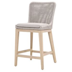 Modern Stylish Light <b>Grey</b> Waterproof Rope Garden <b>Chair</b> with Wooden Frame Cushion Seat for Dining Living Room Bedroom Hotels - Product Image 1