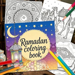 Libro da Colorare Personalizzabile per il Ramadan, Set <span class=keywords><strong>di</strong></span> Cancelleria Regalo per Adulti e Bambini con Ansia, <span class=keywords><strong>Libri</strong></span> da Colorare Personalizzati per Adulti - Product Image 1