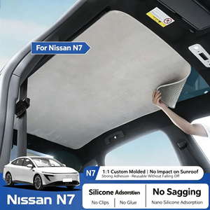 ม่านบังแดดหลังคาพาโนรามา Hesheng สำหรับ N7 แบบดูดซับไฟฟ้าสถิต ไร้กลิ่น ป้องกันรังสียูวีและความร้อน ผลิตจากเส้นใยโพลีเอสเตอร์ ช่วยระบายอากาศในรถยนต์ - Product Image 1