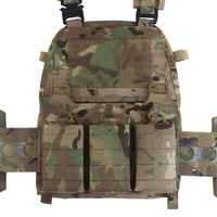 Rompi Taktis V5 PC Quick-Release dengan Sistem Ritsleting Belakang Multi-Fungsi MOLLE, Kamuflase