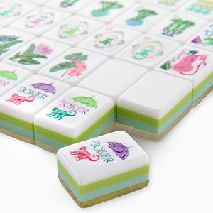 Modern Luxury Bamboo Pattern Stone Acrylic American Mahjong Tiles High-end Crystal Mahjong <strong>Table</strong> 4-Player Chess <strong>Card</strong> Games - Product Image 3