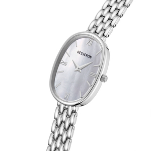 Reloj de Cuarzo Minimalista Ovalado de Acero Inoxidable con Cierre de Mariposa para Uso Diario - Product Image 2