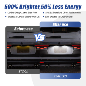 Lampe de plaque d'immatriculation LED blanche haute luminosité pour <span class=keywords><strong>Ford</strong></span> Fiesta MKVI Focus MKII MKIII Jaguar XF Pièces automobiles Éclairage de plaque - Product Image 5