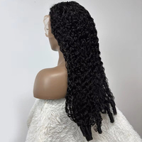 12A Rambut Keriting Burma 250% Density 13x6 HD untuk Wig Rambut Manusia Virgin Remy, Keriting Mengembang Warna Alami Tanpa Lem