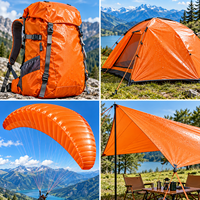 Tissu taffetas ripstop tissé 100 % nylon 40D 150 GSM personnalisé, enduit TPU imperméable et résistant aux déchirures pour tentes, imperméables et sacs à dos