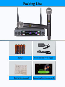 TW122 Microphone sans fil professionnel FM double microphone UHF pour karaoké, enregistrement, scène de performance - Product Image 6