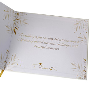 Livre d'or de mariage en feuille d'or avec un design unique, livres de vœux de mariage de luxe, coffret cadeau en papier écologique, vente populaire - Product Image 4