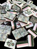 Tuiles de mahjong américaines en acrylique de haute qualité, texture cristal de glace 3D moderne, écologiques, portables, ensemble de mahjong américain à 4 couches