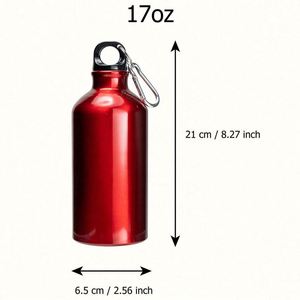 Bouteille d'eau de sport et de camping légère et réutilisable de 500 ml, sans BPA, en aluminium, avec bouchon à vis et boucle, de marque - Product Image 2