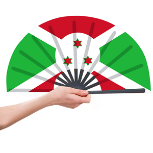 Abanicos Plegables de Bambú con la Bandera de Burundi al por Mayor, Abanico de Mano para Carnaval, Boda, Festival, Fiesta, Agencia de Viajes - Product Image 4