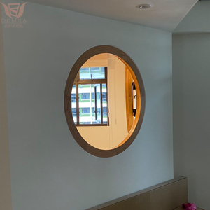 DEMEA Design moderno Custom Made in legno massello finestra a cerchio per il bagno con vetro smerigliato per la Privacy rotonda finestra a battente - Product Image 2