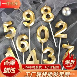 เทียนวันเกิดเลขทอง 0-9 ทำจากถั่วเหลือง ไร้ควัน สำหรับตกแต่งเค้ก ชุดอุปกรณ์จัดงานปาร์ตี้ - Product Image 5