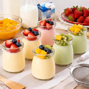 Piccolo Contenitore in <span class=keywords><strong>Vetro</strong></span> Trasparente Rotondo per Caramelle, Budini, Yogurt, Spezie, Miele - Barattolo in <span class=keywords><strong>Vetro</strong></span> all'Ingrosso - Product Image 2