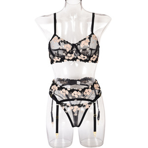 Recommander Délicat Captivant Allure <span class=keywords><strong>Sous</strong></span>-Vêtements Confortable Exquis Floral Lacey Lingerie - Product Image 6