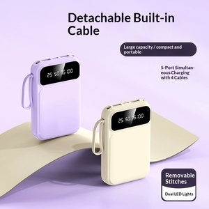 Nouvelle batterie externe mini 20000 mAh grande capacité avec câble intégré, alimentation <span class=keywords><strong>portable</strong></span> pour mobile, matériau PVC, logo personnalisé - Product Image 3
