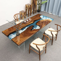 Planches de bois de luxe en résine époxy, Tables de rivière en bois massif sur mesure