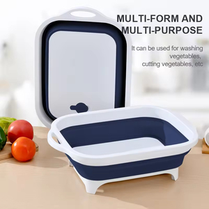 Modern Foldable Kitchen Prep Set 3-in-1 Cutting Board, Collapsible Colander Storage Container for Effortless Cooking