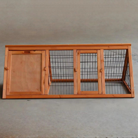 Petit enclos pour lapins, poulailler extérieur en A, cage à cailles avec 1 porte et enclos de sortie, nichoir triangulaire en bois pour petits animaux