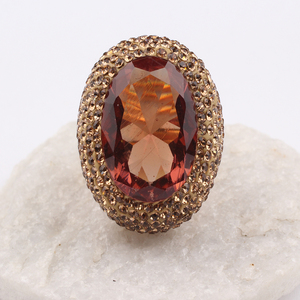 Anillos Turcos TR Hechos a Mano en Plata de Ley 925 con Piedras Preciosas, Piedra Central Grande Natural, Piedras Laterales Pequeñas, Cambio de Color, Diseño Único - Product Image 1