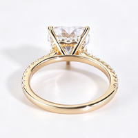 Bague de fiançailles en argent sterling 925 plaqué or avec diamant moissanite taille cœur certifié GRA