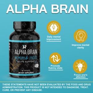 OEM alfa cervello zinco nootropico supplemento memoria chiarezza mentale miglioramento cognitivo L-teanina vitamina B6 capsule - Product Image 3