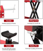 Support de moto rouge relevable, fabriqué en matériau haute résistance, extrêmement sans souci pour le support de maintenance