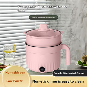 2-in-1 Electric Rice Cooker Hot <b>Pot</b> Tempered Glass Lid <b>Non</b>-<b>Stick</b> Coating 1.8L Capacity for Hotel Household Outdoor Use - Product Image 4