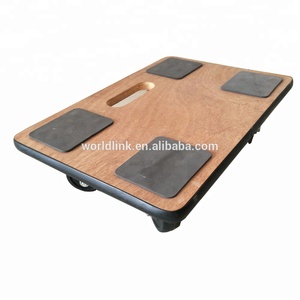 Big <span class=keywords><strong>Black</strong></span> Wood 300 Kg Load Moving <span class=keywords><strong>Dolly</strong></span> con rueda de 5'' - Product Image 6