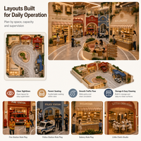 Parque Infantil Interior Personalizado, Plaza Modular Tipo Mercado, Carretera Curva, Plaza Comercial con Calidad Verificada