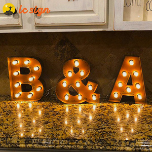<span class=keywords><strong>2023</strong></span> letras de metal LED nuevo metal vintage marquesina signo iluminar letras marquesina 3D luces LED - Product Image 1