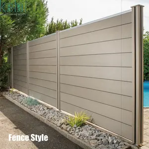 Intero Set di pannelli di recinzione per esterni compositi in plastica di legno per esterni palo in alluminio da giardino privato e pannelli di recinzione in WPC