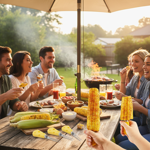 Stainless Steel <b>BBQ</b> Accessories Big Cheese Handle Hand Grip Good Grips Corn Pick Set Skewers Hot Dog Holder Corn Cob Holders - Product Image 3