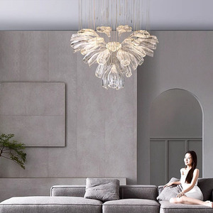 โคมไฟระย้าดีไซน์สไตล์อิตาลี สำหรับห้องนั่งเล่นและห้องรับประทานอาหารสุดหรู โคมไฟห้อยเพดานดีไซน์สร้างสรรค์ไม่ซ้ำใคร เหมาะสำหรับโรงแรมและโชว์รูม - Product Image 1