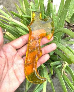 Hache en verre jaune taillée à la main - Couteau rituel de style obsidienne, lame en cristal, décoration d'autel spirituel - Product Image 3