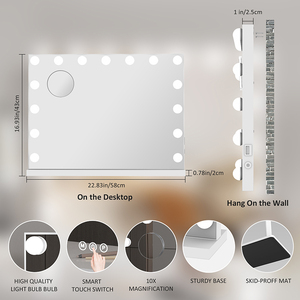 Gương trang điểm bán chạy tiêu chuẩn với đèn có thể điều chỉnh độ sáng |   360 °   Chân đế xoay & có thể điều chỉnh |   dành cho các nghệ sĩ trang điểm và làm tóc tại nhà - Product Image 5