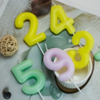 Bougies d'anniversaire en gros, couleurs bonbon pour enfants, sans fumée, en cire de paraffine, faites à la main pour fêtes, décoration intérieure, Pâques, Nouvel An