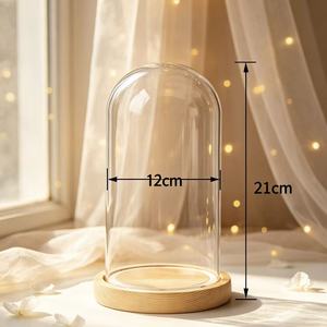 Cúpula de Vidrio de 22cm, Cúpula de Vidrio Tipo Campana, Cúpula de Vidrio con Logotipo Personalizado, Cúpula de Vidrio con Base de Madera, ¡Oferta! - Product Image 3