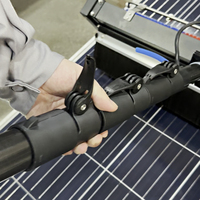 Brosse électrique à panneaux solaires roulante de 7,5 mètres avec batterie au lithium, alimentation CA, lavage à l'eau, nettoyage à sec, garantie 1 an