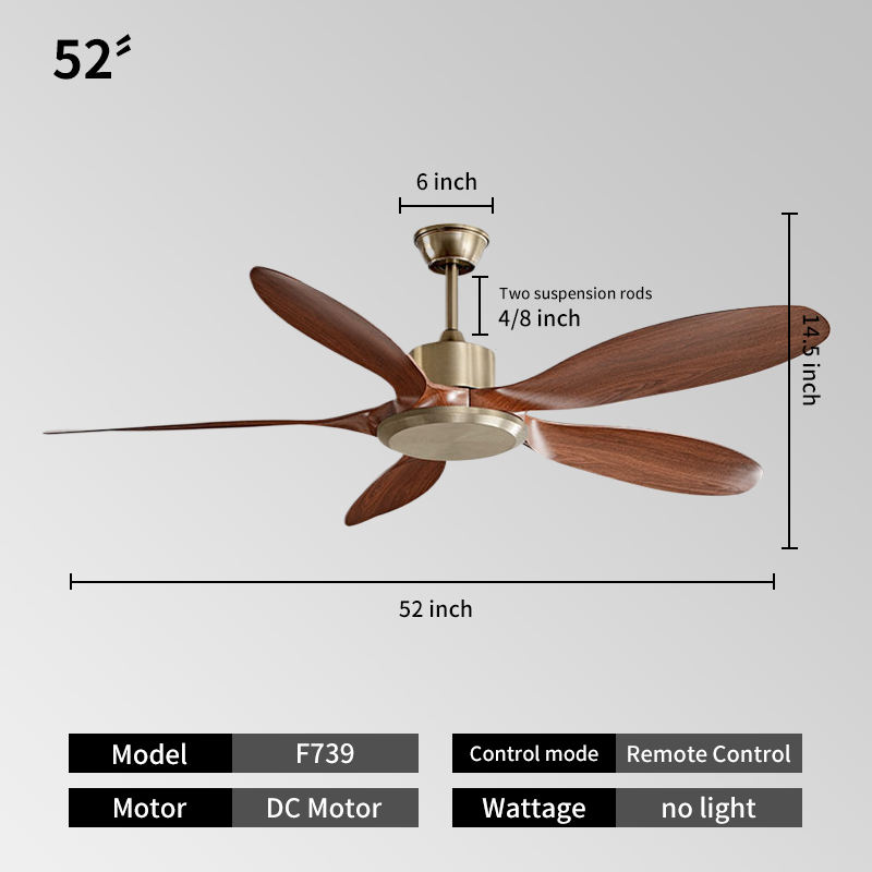 52inch -Antique bronze + walnut color