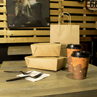 Boîte d'emballage jetable pour la restauration rapide de 30 oz, en papier kraft de qualité alimentaire, recyclable, avec gaufrage, pour sushis et nouilles