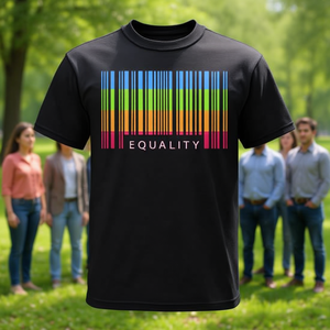 T-Shirt Unisex con Bandiera Panromantica, Girocollo, Manica Corta, Stampa Digitale, Promozionale per Adulti - Product Image 3