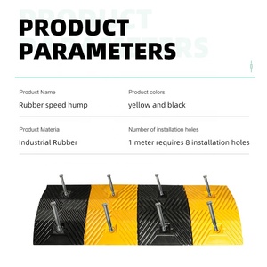 यातायात सुरक्षा के लिए हेवी ड्यूटी टिकाऊ रबर रोड हंप बम्प पीला-काला पोर्टेबल स्पीड बम्प - Product Image 3