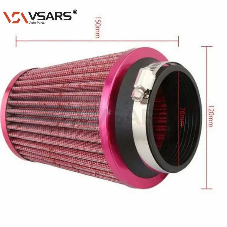 VSA-50216 Kepala Jamur 76Mm Diameter RR3003 Kit Asupan Udara Masukan Udara Besar Dimodifikasi Kepala Jamur Filter Udara Aliran Tinggi